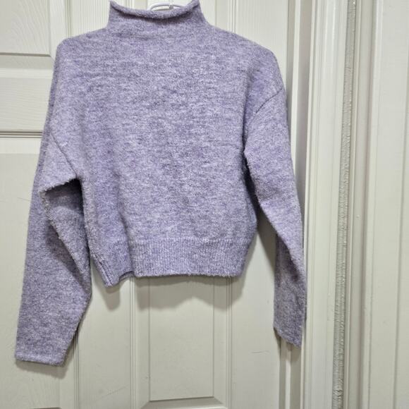 Line & Dot Lavender Shiloh Cropped Mock Neck Sweater XS - Picture 6 of 6